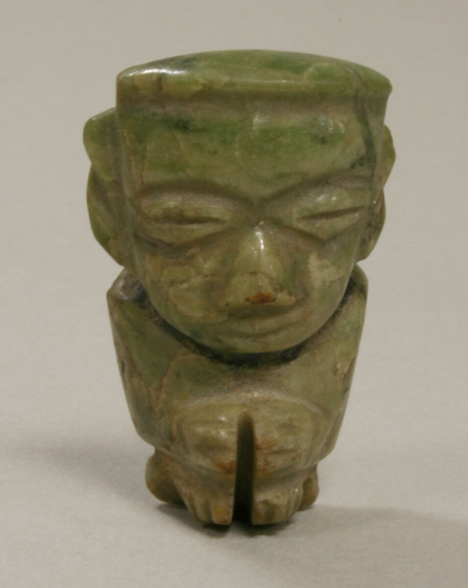 Figure Pendant, Jade (?), Mixtec 