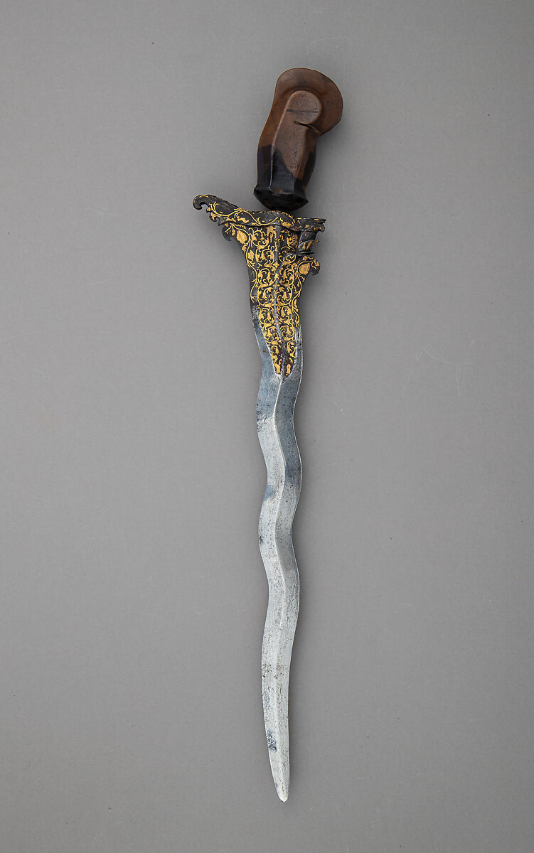 Kris, Steel, gold, wood, Balinese