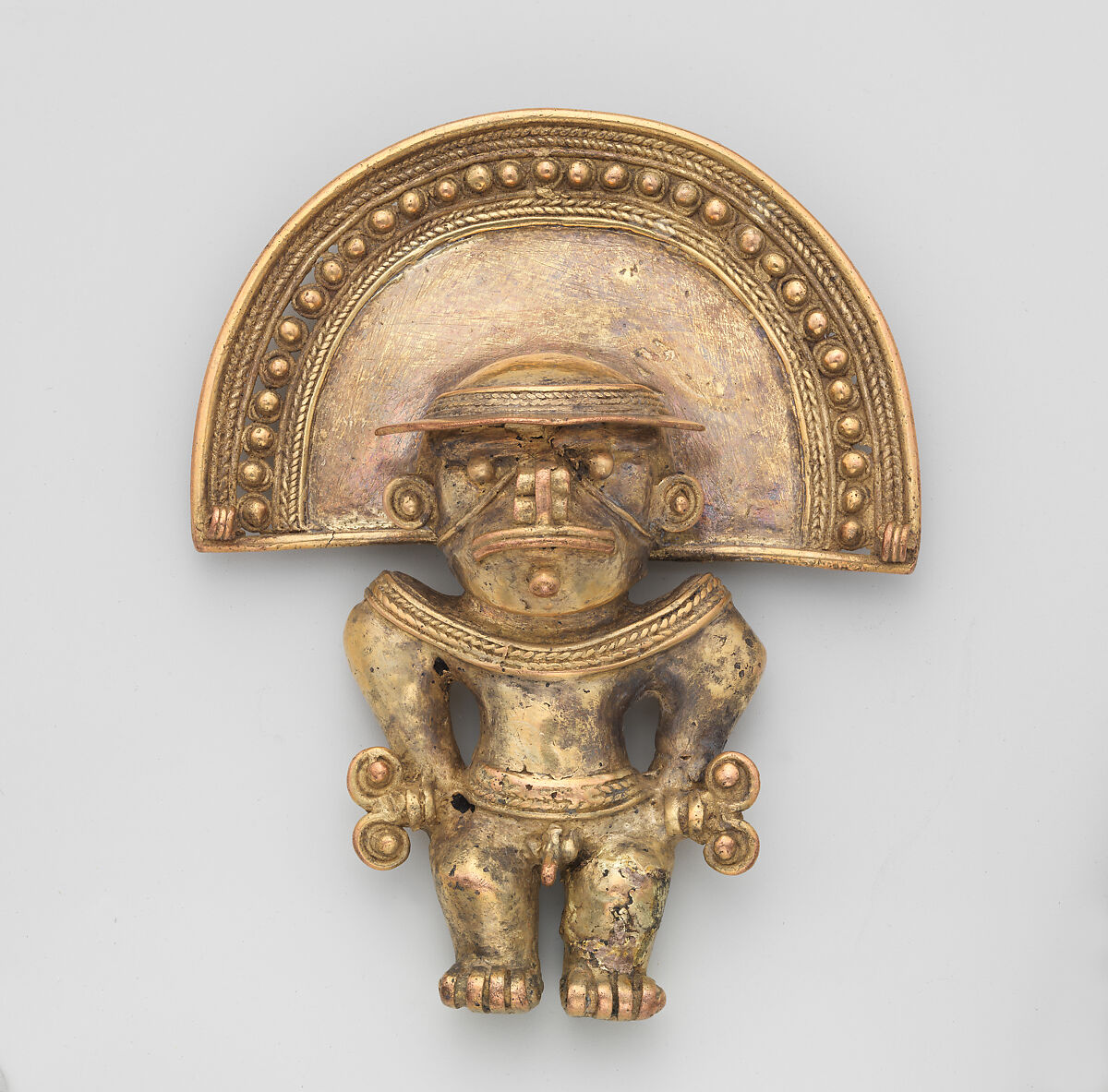 Figure Pendant, Gold (cast alloy), Tairona 