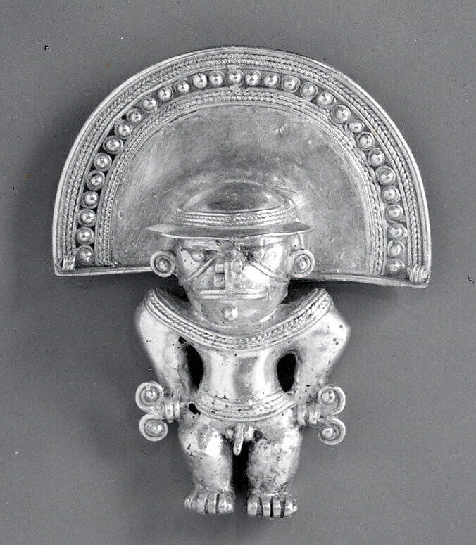 Figure Pendant, Gold (cast alloy), Tairona