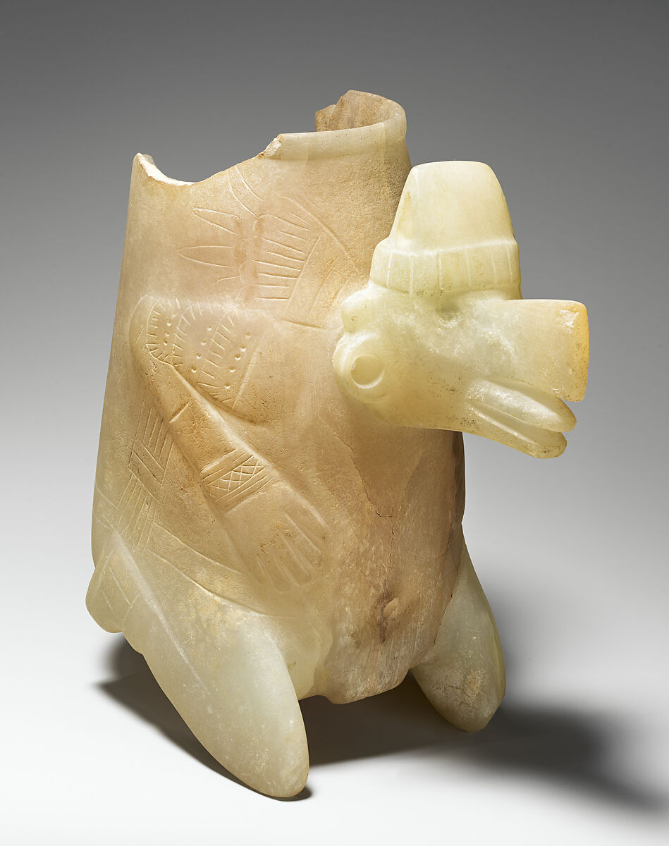 Ehecatl Vessel, Onyx marble (tecali), Mixtec 