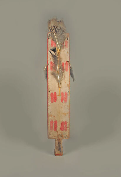 Dance Wand (Manayawi), Wood, paint, feathers, cord, stalks of grain, Hopi