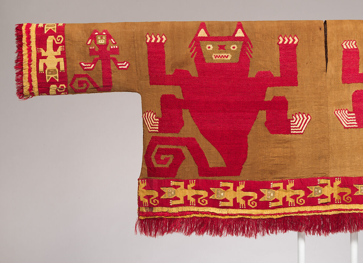 Tunic with Felines, Cotton, camelid hair, Chimú