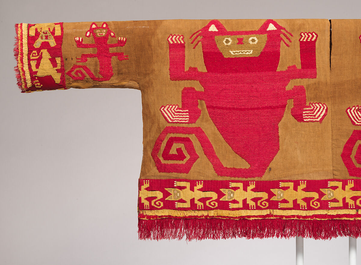 Tunic with Felines, Cotton, camelid hair, Chimú