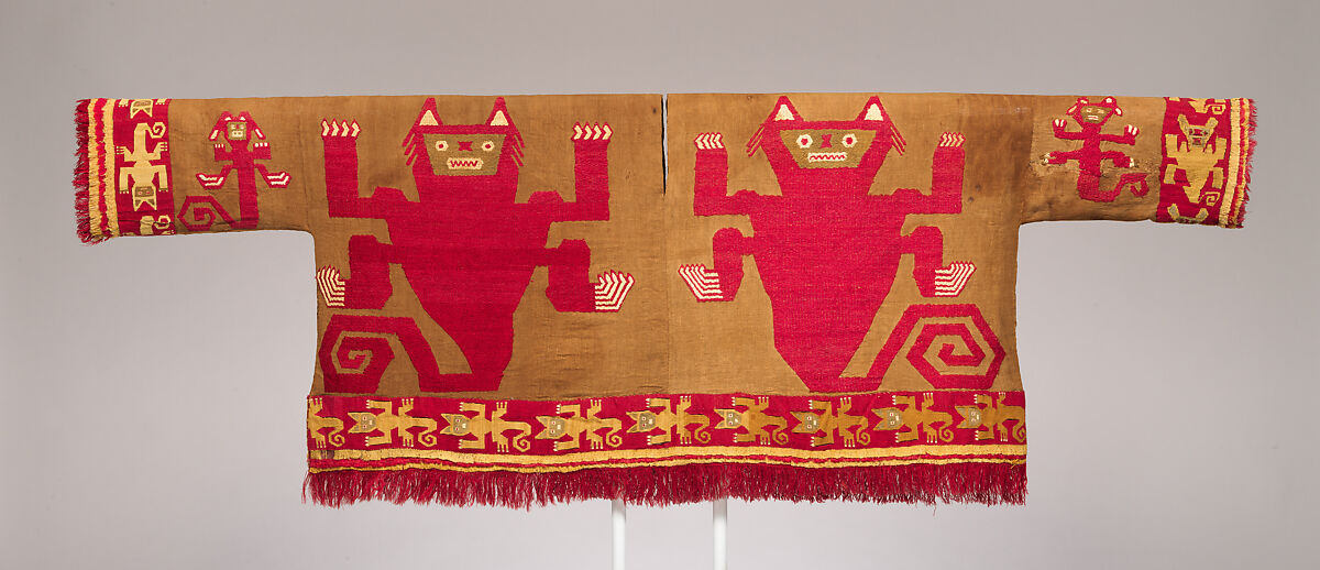 Tunic with Felines, Cotton, camelid hair, Chimú