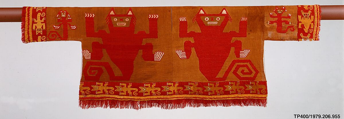 Tunic with Felines, Cotton, camelid hair, Chimú 