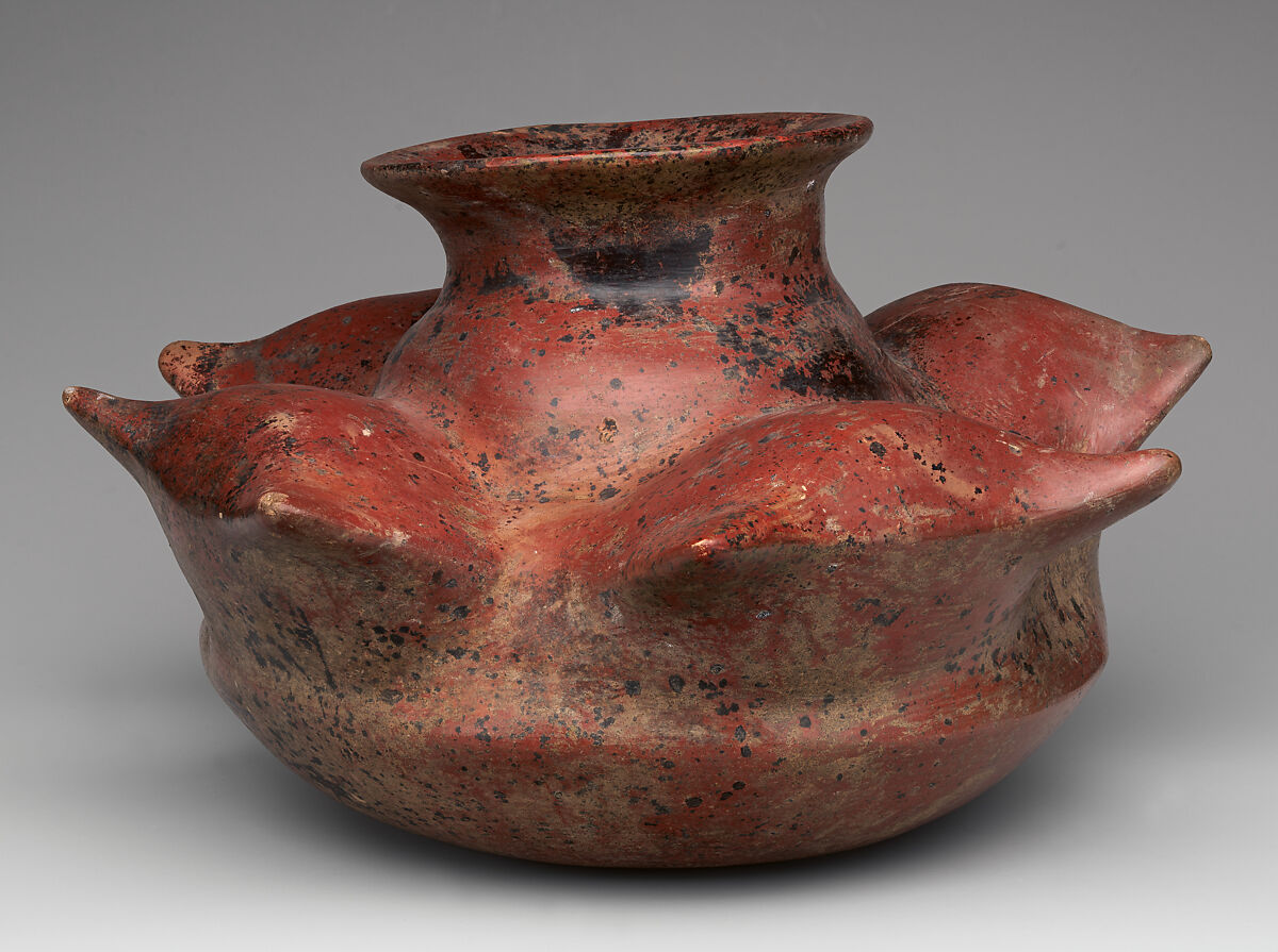 Jar with Cut Maguey Leaves, Ceramic, Colima