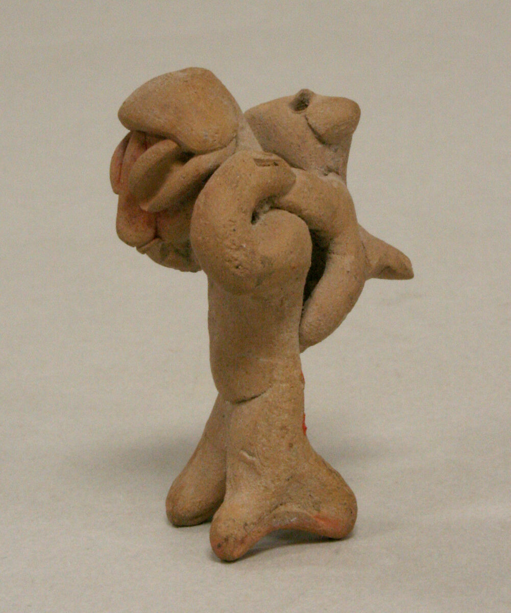 Figure with Animal on Back, Ceramic, pigment, Chupicuaro 