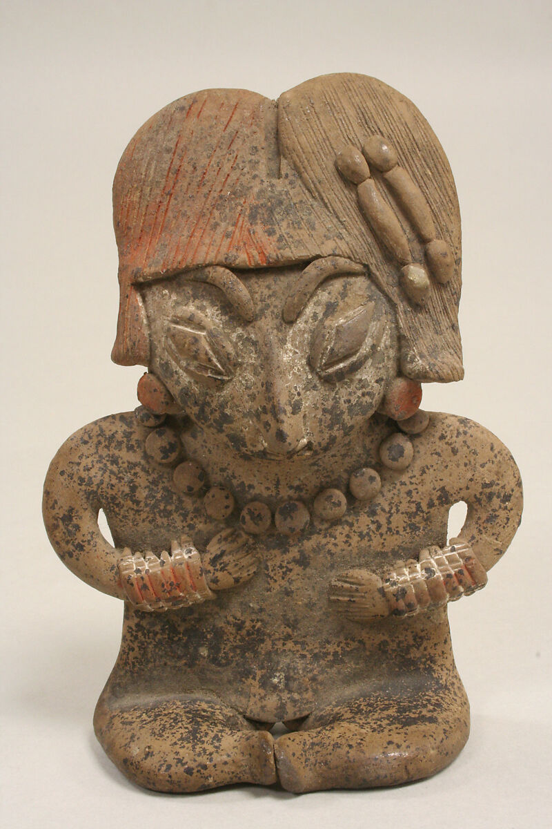 Seated figure, Ceramic, pigment, Chupicuaro 