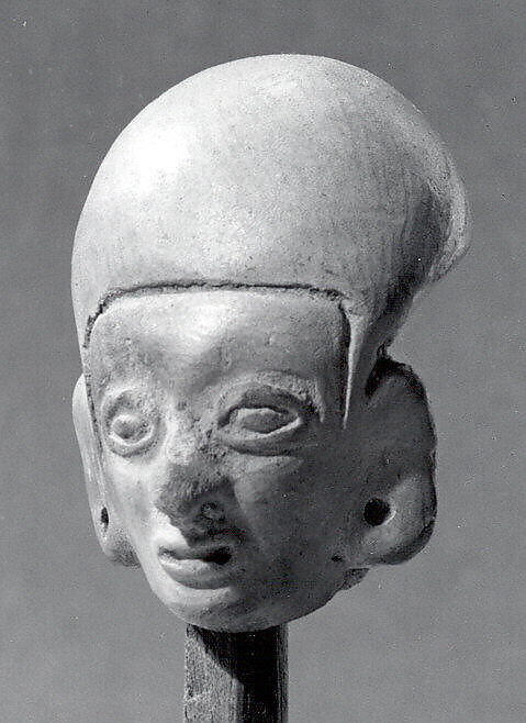Head, from a Figure, Ceramic, Tolita-Tumaco 