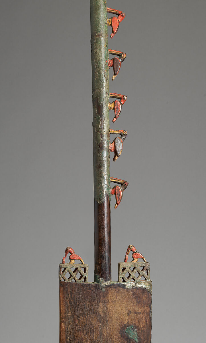 Ceremonial digging stick, Chincha artist(s), Wood, metal, paint, silver, Inca