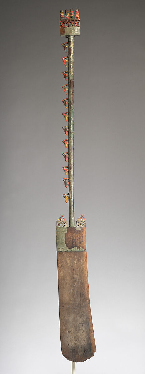 Ceremonial digging stick, Chincha artist(s), Wood, metal, paint, silver, Inca