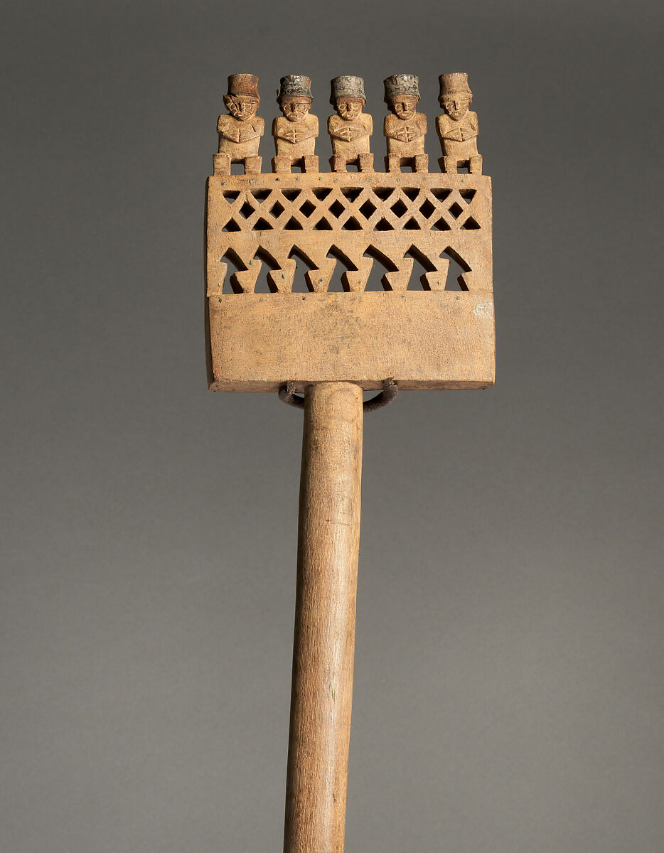 Ceremonial digging stick, Chincha artist(s), Wood, silver, nails, Inca