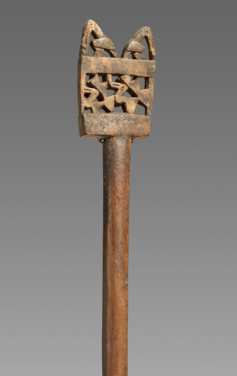 Funerary staff, Inca artist(s), Wood, paint, Inca