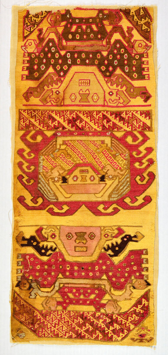 Tapestry Fragment, Camelid hair, cotton, Chimú 