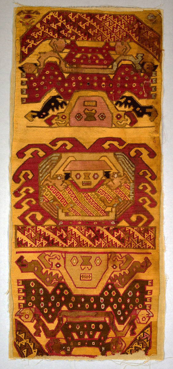 Tapestry Fragment, Camelid hair, cotton, Chimú
