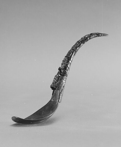 Spoon, Horn, metal, Tlingit 