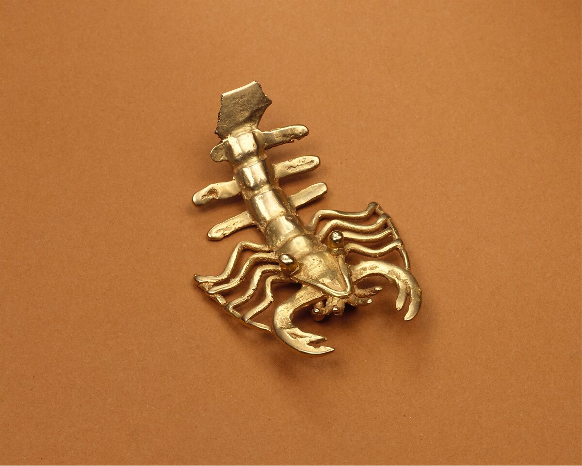 Crayfish Pendant, Gold, Chiriqui 