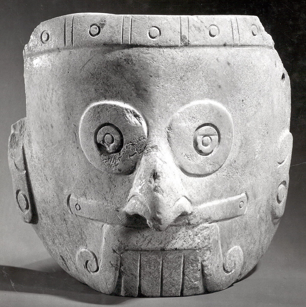 Rain god mask, Mixtec (Ñuu Savi) artist(s), Serpentine, Mixtec