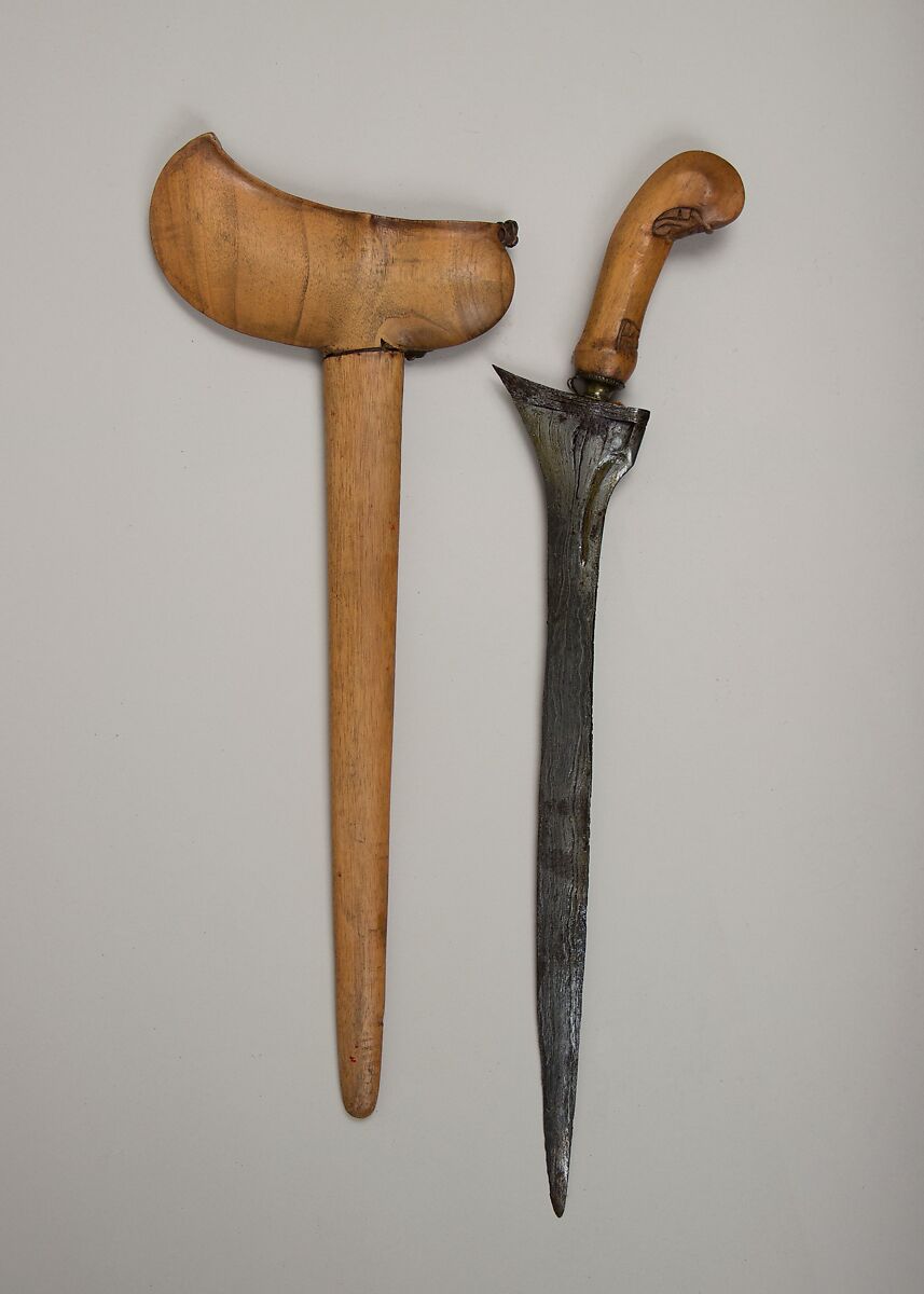 Kris with Sheath, Wood, silver, Javanese 