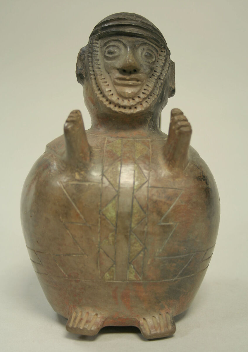 Male Effigy Vessel, Ceramic, pigment, Inca 
