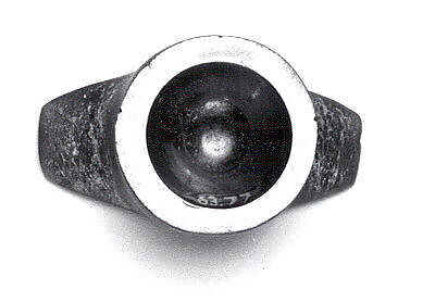 Lip Plug, Obsidian, Mexica (Aztec)