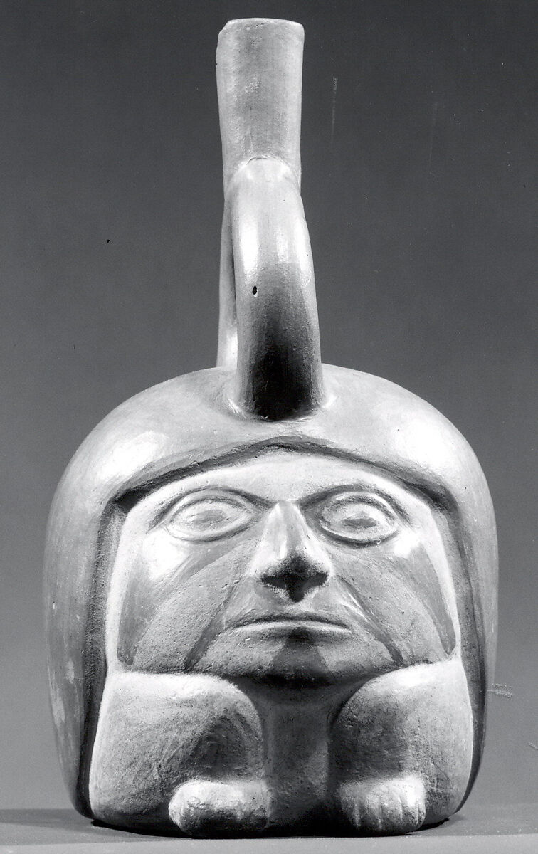 Stirrup Spout Bottle, Ceramic, pigment, Moche