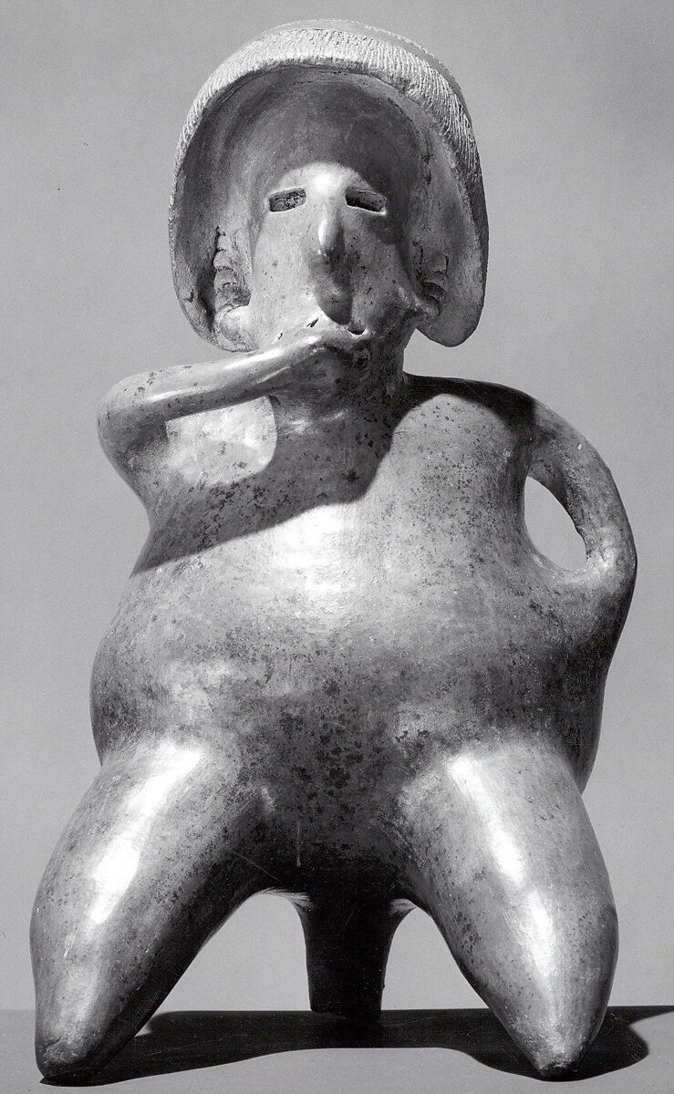 Figure on Stool, Ceramic, Nayarit