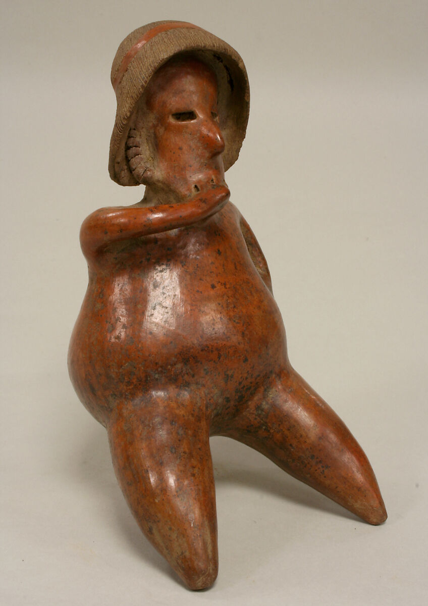 Figure on Stool, Ceramic, Nayarit 