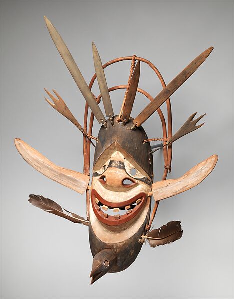 Dance Mask, Wood, paint, feathers, Yup'ik