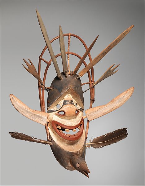 Dance Mask, Wood, paint, feathers, Yup'ik
