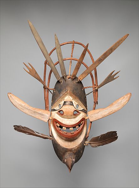 Dance Mask, Wood, paint, feathers, Yup'ik 