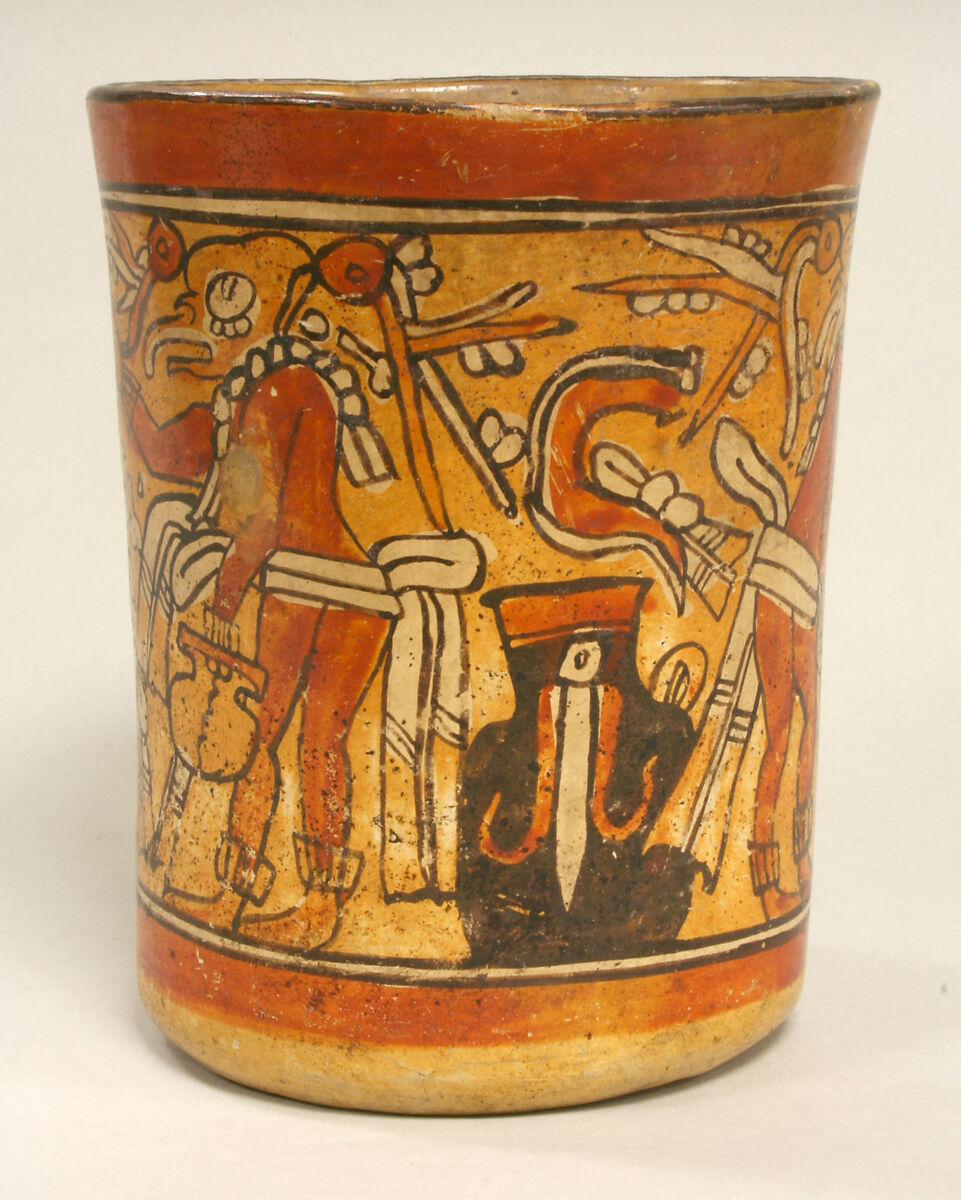 Vessel with Deity Figures, Ceramic, Maya