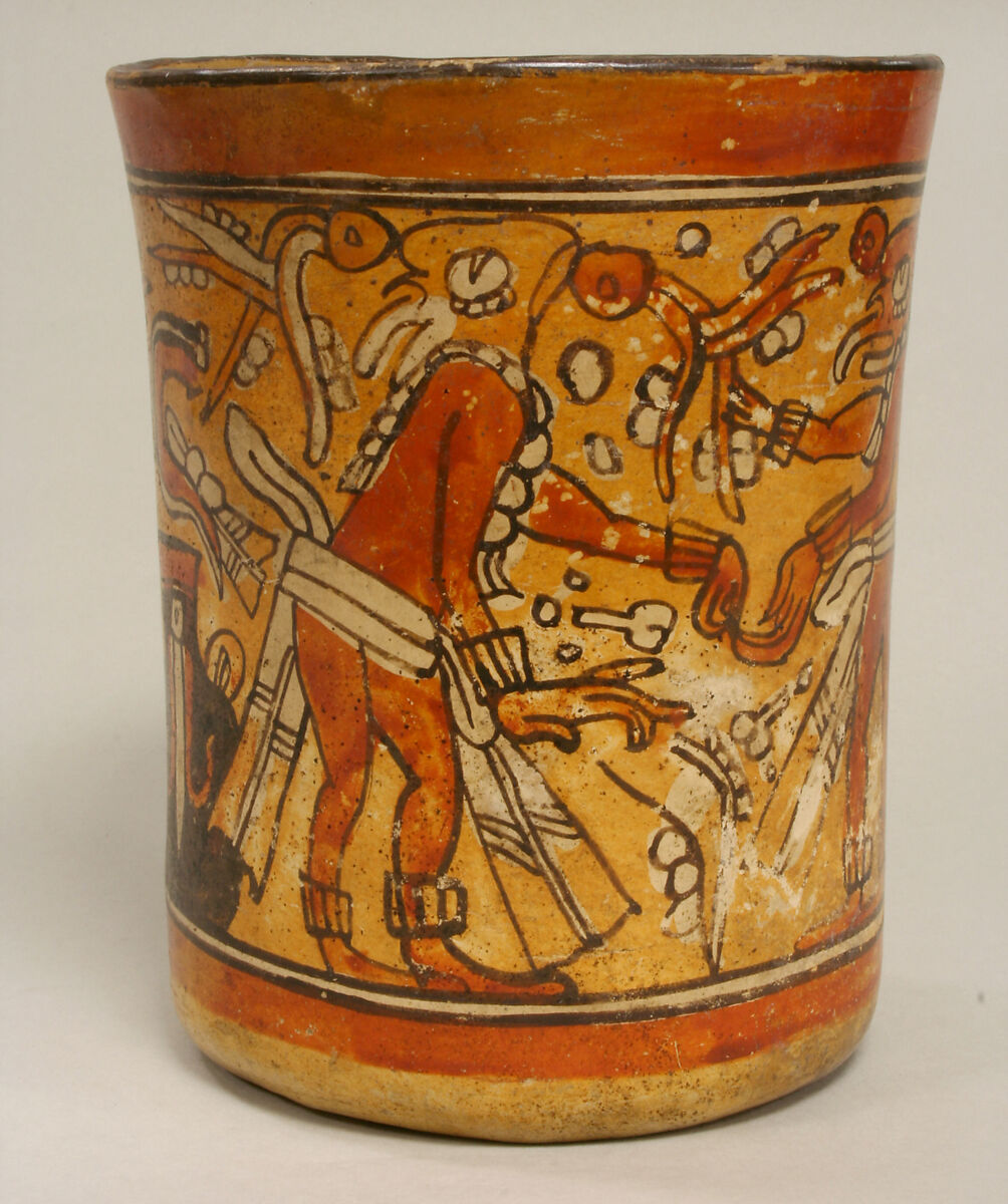 Vessel with Deity Figures, Ceramic, Maya