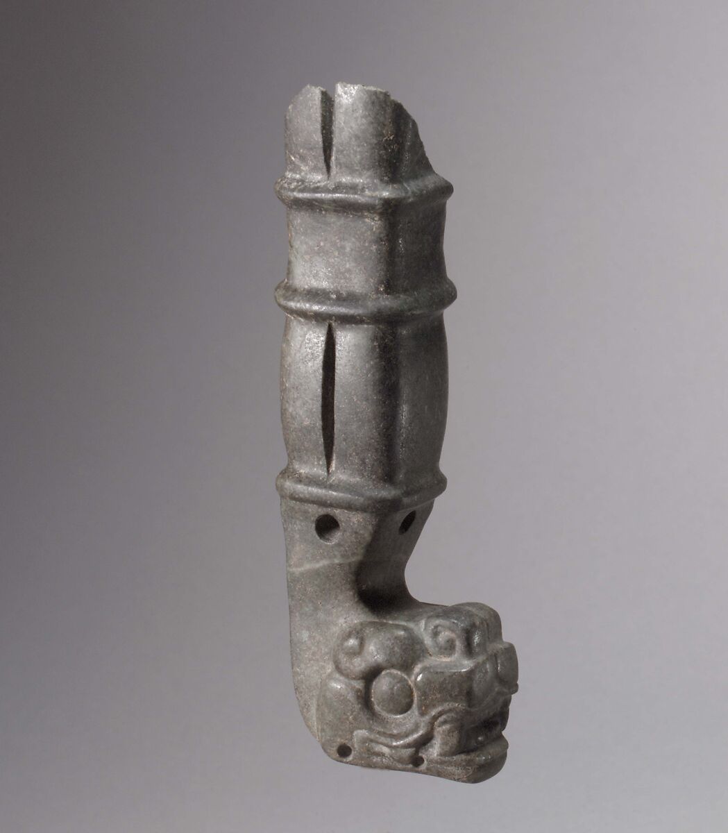 Ceremonial Handle (?), Jade (jadeite/omphacite), Maya 