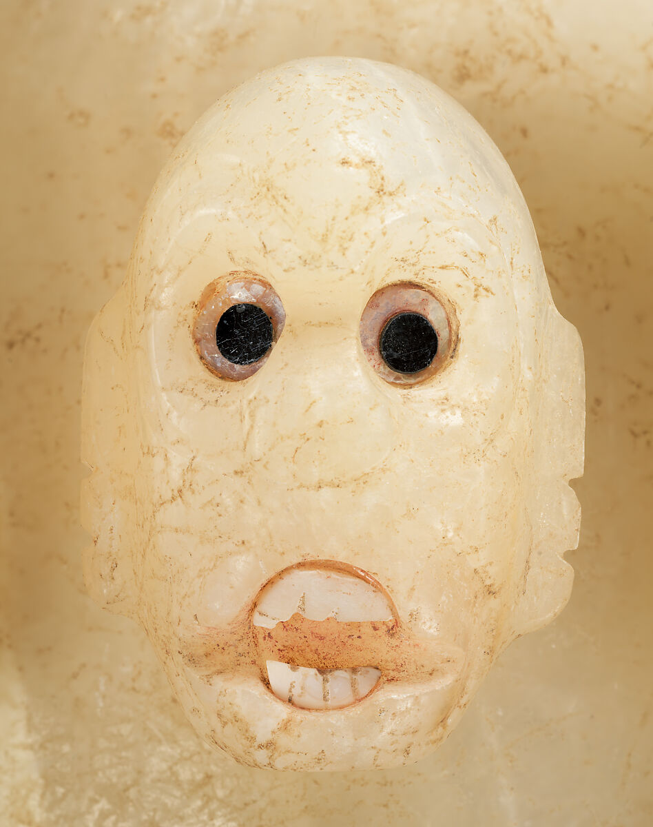 Monkey vessel, Mixtec (Ñuu Savi) artists, travertine, pyrite, shell, Mixtec