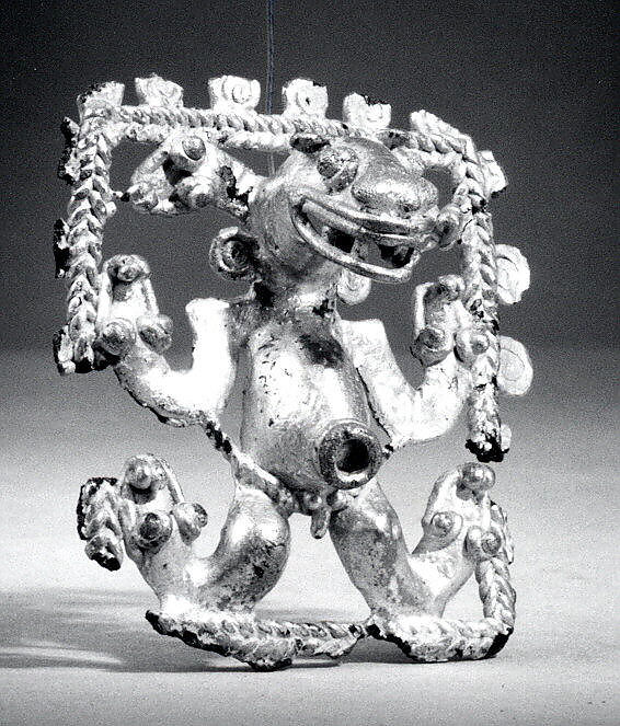 Anthropomorphic Animal Pendant, Gold alloy, Chiriqui 