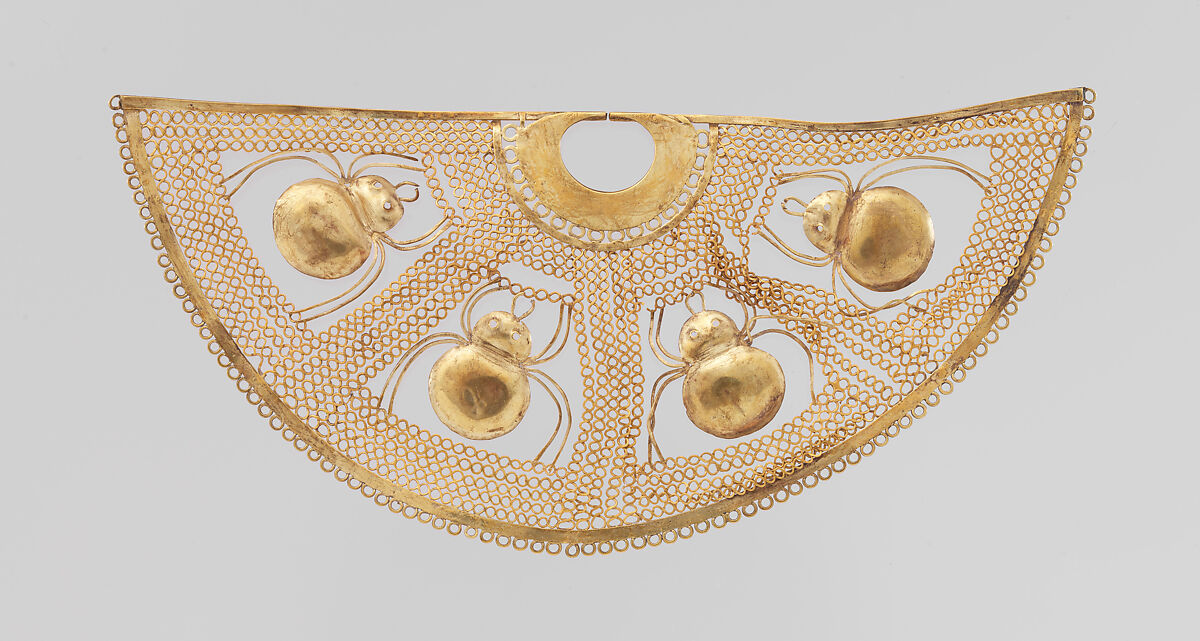 Nose Ornament with Spiders, Gold, Salinar 