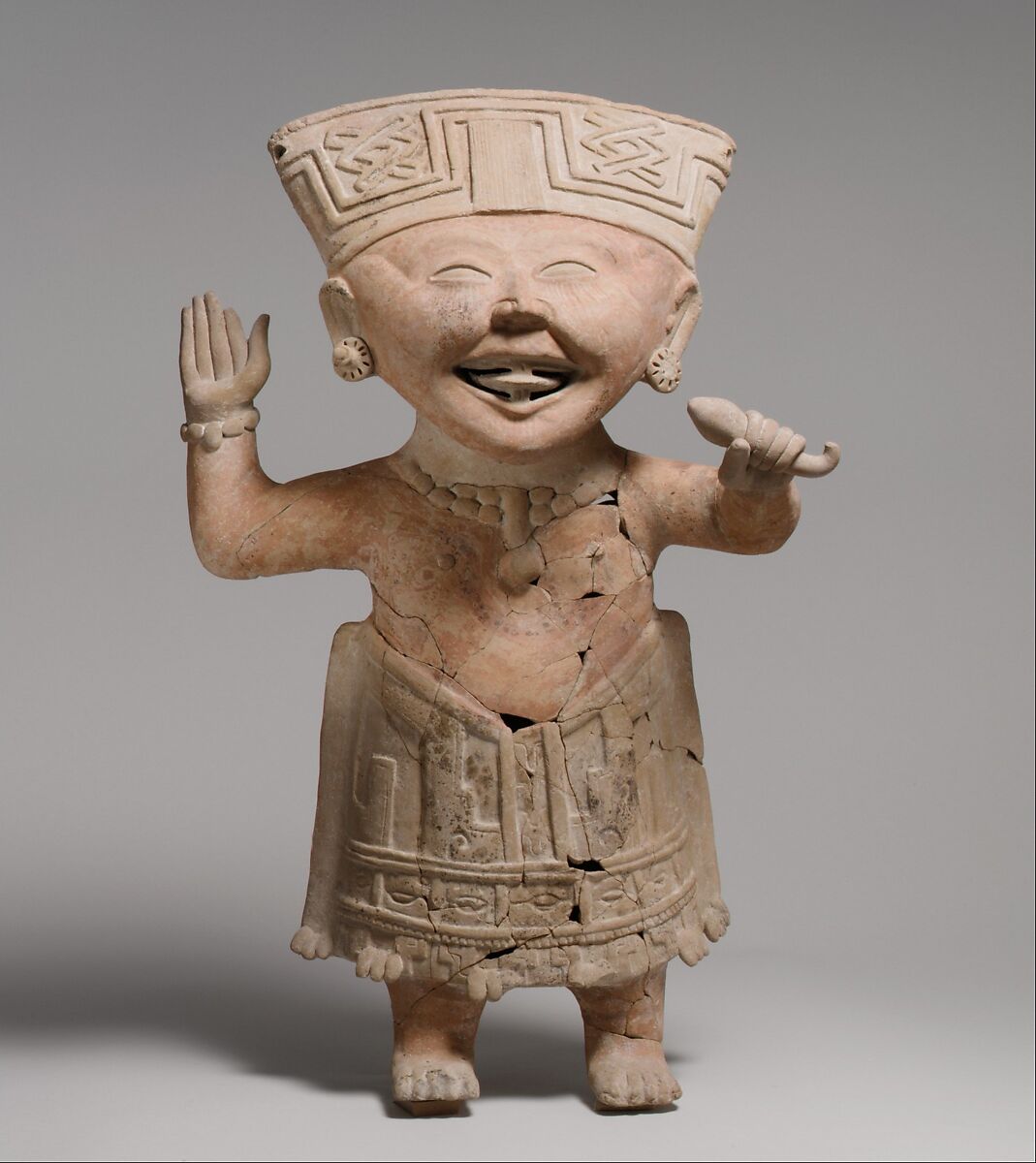 "Smiling" Figure, Ceramic, Remojadas