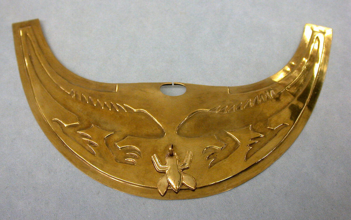 Nose Ornament, Gold, stone, Moche 