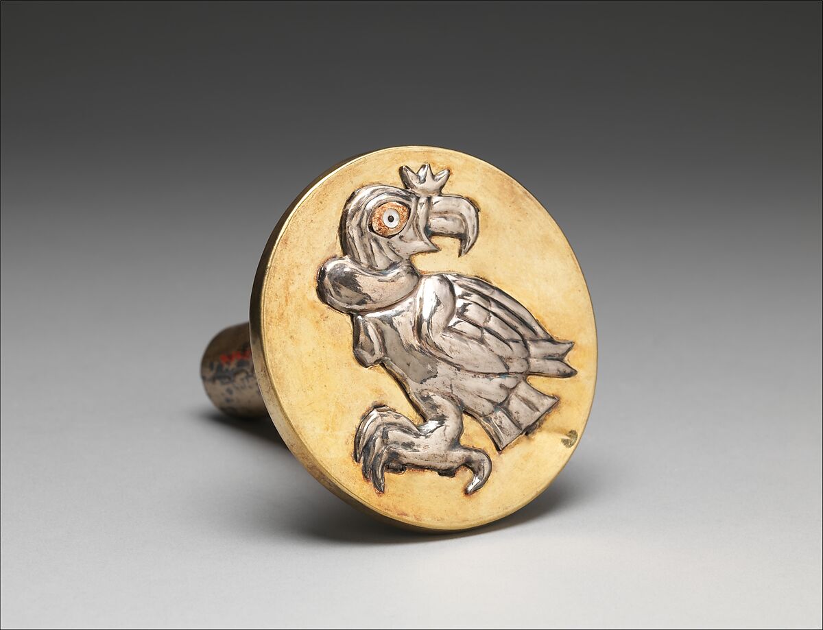 Earflare with Condor, Silver, gold, gilded copper, shell, Moche 