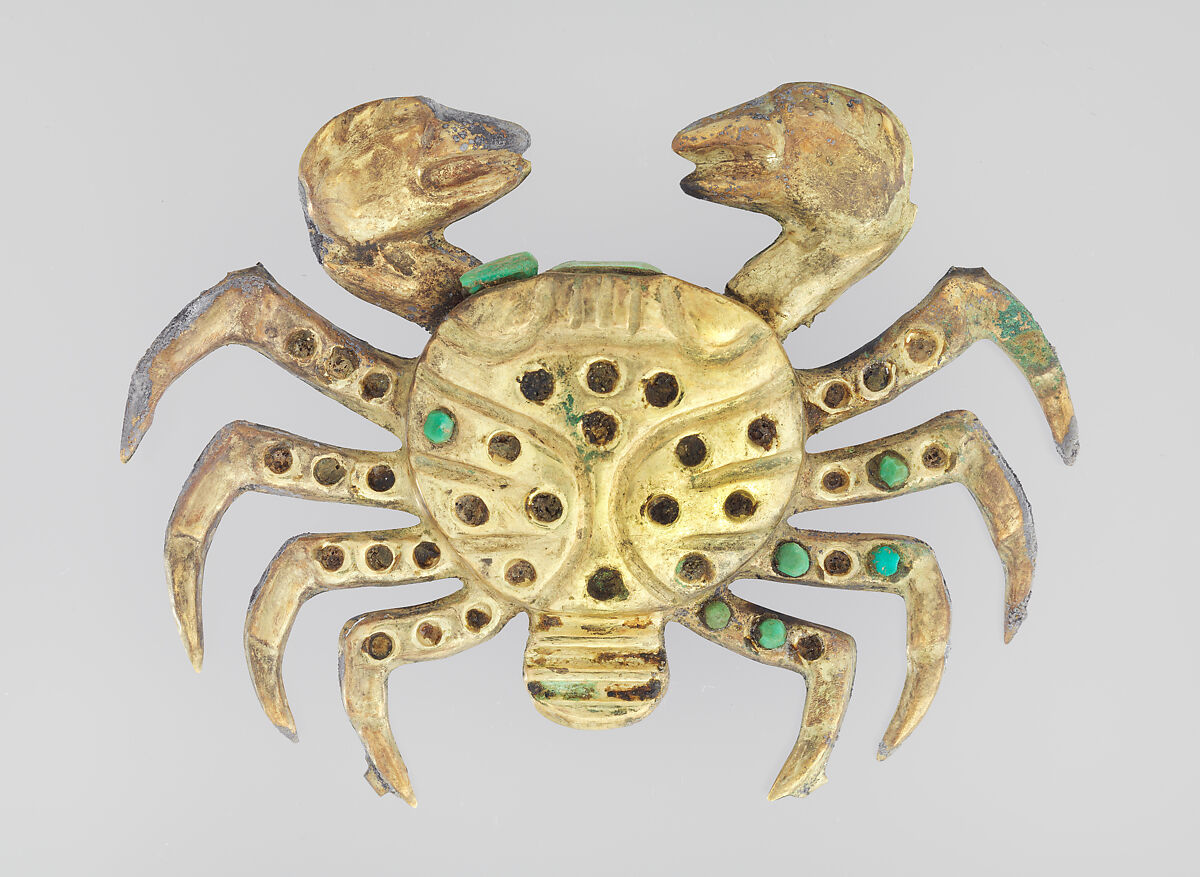 Ornament Frontal, Gold, stone, Moche 