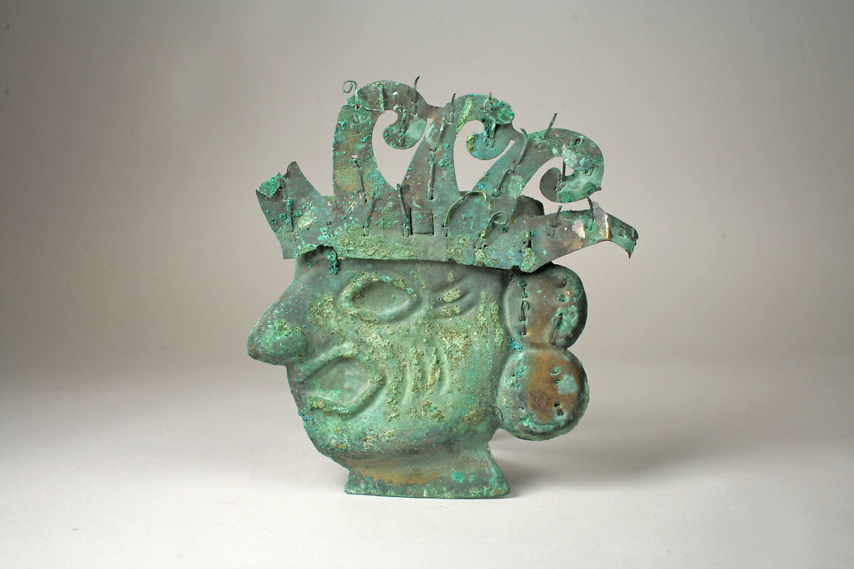 Profile Face, Silvered copper, Moche 