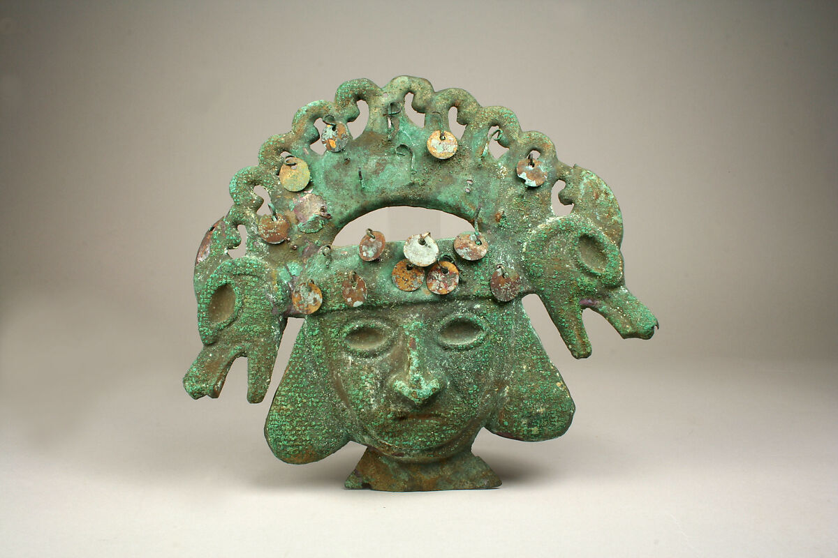 Mask, Silvered copper, Moche 