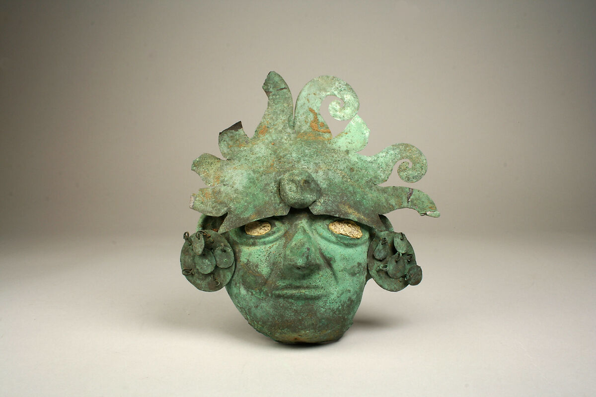 Mask, Silvered copper, Moche 