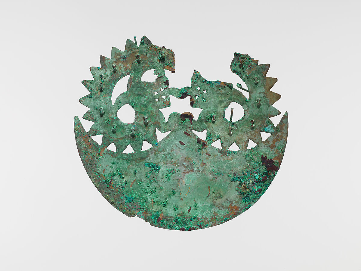 Crescent Ornament, Gilded copper, Moche