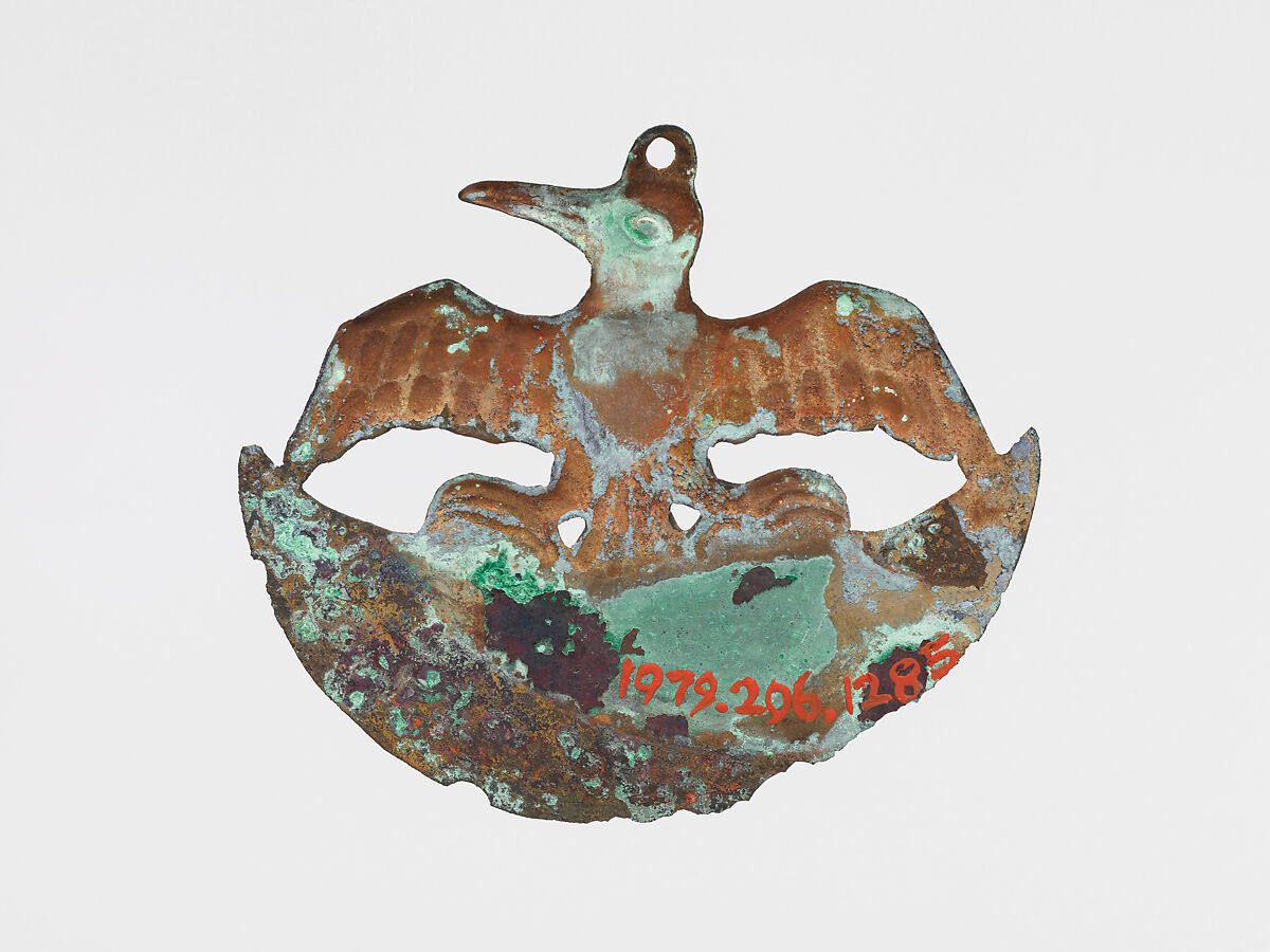 Crescent Ornament, Gilded copper, Moche