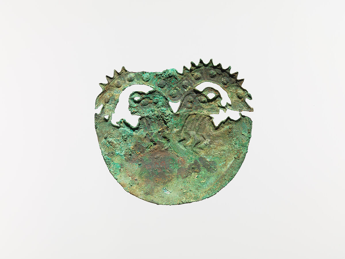 Crescent Ornament, Copper, Moche