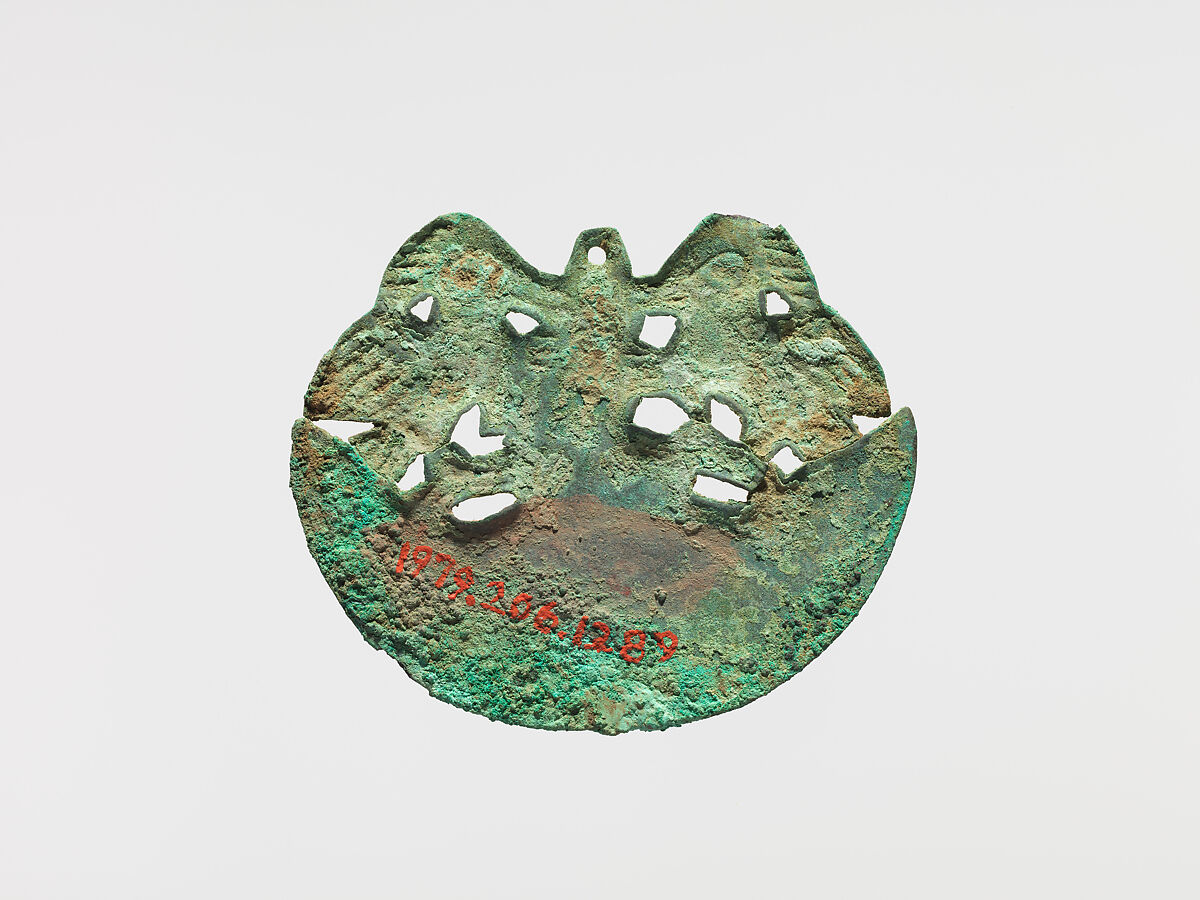 Crescent Ornament, Copper, Moche