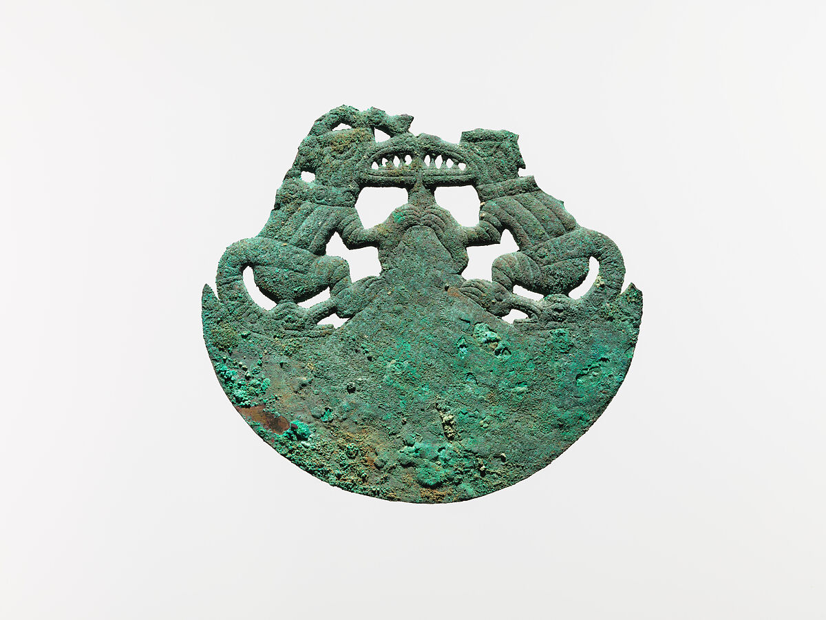 Crescent Ornament, Copper, Moche 